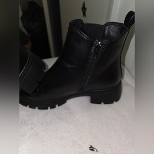 Black Leather Ankle Boots